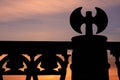 St. John bridge. Silhouette of the fence of the bridge. (fragment).