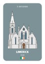 St. John Cathedral in Limerick, Ireland. Architectural symbols of European cities