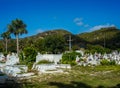 The St. John Cemetery on the island of Saint Barthelemy, a French-speaking Caribbean island commonly known as St. Barts Royalty Free Stock Photo