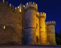 St John knights castle in night at Rhodes island, Greece Royalty Free Stock Photo