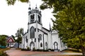 St. John`s Anglican Church. Exterior of white church