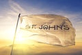 St. John`s of Newfoundland and Labrador of Canada flag waving on the top Royalty Free Stock Photo