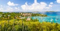 St. John, USVI - Cactus Hillside Above Cruz Bay Royalty Free Stock Photo