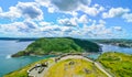 St John's Harbour in Newfoundland Canada. Panoramic view, Warm summer day in August.