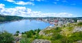 St John's Harbour in Newfoundland Canada. Panoramic view, Warm summer day in August. Royalty Free Stock Photo