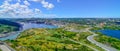 St John's Harbour in Newfoundland Canada. Panoramic view, Warm summer day in August. Royalty Free Stock Photo