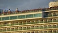 St. Johns, Antigua - 12/13/2011: Cruise ship departure Royalty Free Stock Photo