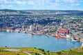 St Johns Harbour in Newfoundland Canada. Panoramic view, Warm summer day in August. Royalty Free Stock Photo