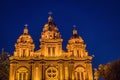 St. Joseph Cathedral at night time, Beijing, China, also known as the Orient Cathedral, built in 1655 Royalty Free Stock Photo