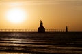 St. Joseph Michigan lighthouse at sunset Royalty Free Stock Photo