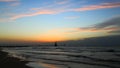 St. Joseph Michigan lighthouse at sunset Royalty Free Stock Photo