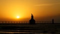 St. Joseph Michigan lighthouse at sunset Royalty Free Stock Photo