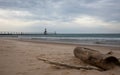 St. Joseph North Pier Lighthouse at Tiscornia Park and Lake Michigan Royalty Free Stock Photo