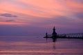 St. Joseph North Pier Lights, built in 1906-1907 Royalty Free Stock Photo