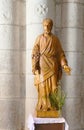 St. Joseph statue inside of the Basilica of St-Saveur in Rocamadour, France