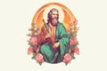 St, Jude, Patron Saint of Lost Causes - Catholic Religious Painting, generative AI Royalty Free Stock Photo