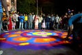 1st July 2022, Kolkata, West Bengal, India. Street rangoli During Kolkata Iskcon Rath Yatra Royalty Free Stock Photo