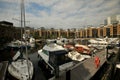 St Katharine Docks is a former dock and now a mixed-used rich district in Central London Royalty Free Stock Photo