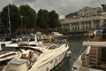 St Katharine Docks is a former dock and now a mixed-used rich district in Central London Royalty Free Stock Photo