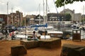 St Katharine Docks is a former dock and now a mixed-used district in Central London Royalty Free Stock Photo