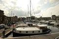 St Katharine Docks is a former dock and now a mixed-used district in Central London Royalty Free Stock Photo