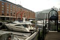 St Katharine Docks is a former dock and now a mixed-used rich district in Central London Royalty Free Stock Photo