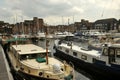 St Katharine Docks is a former dock and now a mixed-used rich district in Central London Royalty Free Stock Photo