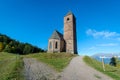 St. Kathrein`s church in Hafling, church of Santa Caterina in Avelengo, South Tyrol, Italy