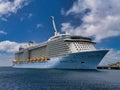 St Kitts: Jan 25 2024: The Royal Caribbean cruise ship Anthem of the Seas moored in Basseterre, St Kitts in the Caribbean. Royalty Free Stock Photo