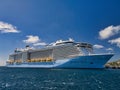 St Kitts: Jan 25 2024: The Royal Caribbean cruise ship Anthem of the Seas moored in Basseterre, St Kitts in the Caribbean. Royalty Free Stock Photo