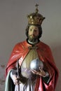 St. Ladislaus, statue in the church Sacred Heart of Jesus and St. Ladislaus in Mali Raven, Croatia