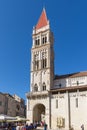 St. Lawrence Cathedral (Crkva sv. Lovre) from the 13th century. Bell tower construction has begun 1609. Trogir, Croatia.