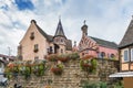 Main square in Eguisheim, Alsace, France Royalty Free Stock Photo