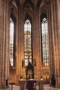 St. Lorenz Church, a luxurious old Gothic church hall, large windows, arches and vaults