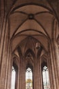 St. Lorenz Church, a luxurious old Gothic church hall, large windows, arches and vaults