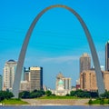 St. Louis arch see from across the Mississippi River Royalty Free Stock Photo