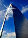 St. Louis Arch and Sun Reflection Royalty Free Stock Photo