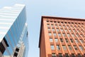 St Louis, architecture, Contrasting architectural styles, historic Wainwright Building designed in Palazzo style contrasts with m Royalty Free Stock Photo