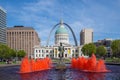 St. Louis downtown with Old Courthouse Royalty Free Stock Photo