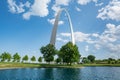 St Louis Gateway Arch along pond