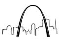 St.Louis Gateway arch drawing vector illustration clip art Royalty Free Stock Photo