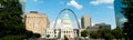 St. Louis Gateway Arch and Court House Panorama Royalty Free Stock Photo