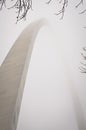 St. Louis Gateway Arch in the Fog Royalty Free Stock Photo