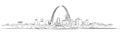 St Louis, Missouri, Hand-drawn Outline Sketch