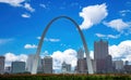 St. Louis, Missouri, USA, cityscape and arch, blue sky background Royalty Free Stock Photo