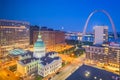 St. Louis, Missouri, USA downtown cityscape with the arch and courthouse Royalty Free Stock Photo