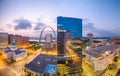 St. Louis, Missouri, USA downtown cityscape with the arch and courthouse Royalty Free Stock Photo