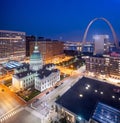 St. Louis, Missouri, USA Downtown Cityscape with the Arch and Courthouse Royalty Free Stock Photo