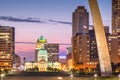 St. Louis, Missouri, USA downtown cityscape at dusk Royalty Free Stock Photo