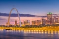 St. Louis, Missouri, USA downtown cityscape on the Mississippi River Royalty Free Stock Photo